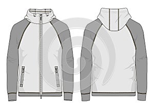 Technical sketch of man sweatshirt in vector