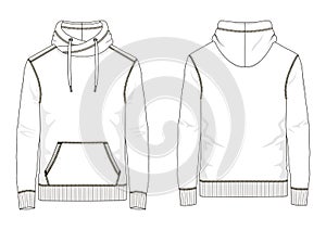 Technical sketch of man sweatshirt in vector photo