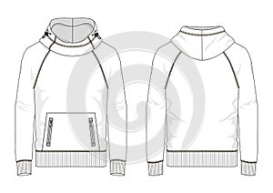 Technical sketch of man sweatshirt in vector