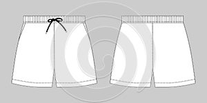 Technical sketch sport shorts pants design template