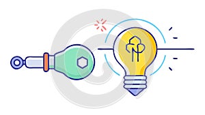 Technical Solution Idea Icon, Engineering Problem Solving, vector design Generative AI