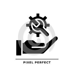 Technical support black glyph icon