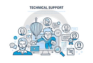 Technical support, call center, consultation, information technology, system consulting clients. photo