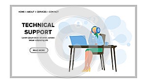 Technical Support Call Center Operator Vector