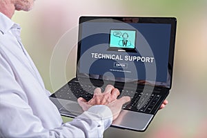 Technical support concept on a laptop