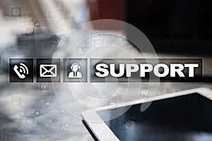 Technical support. Customer help. Business and technology concept.