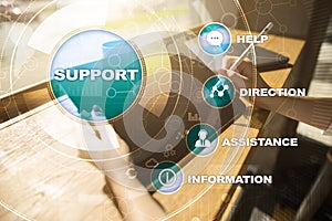 Technical support. Customer help. Business and technology concept.