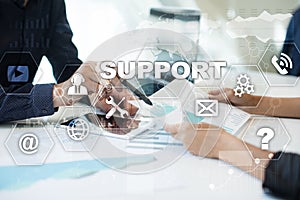 Technical support. Customer help. Business and technology concept.