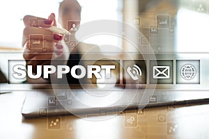 Technical support. Customer help. Business and technology concept.