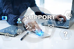 Technical support. Customer help. Business and technology concept.