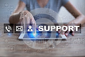 Technical support. Customer help. Business and technology concept.