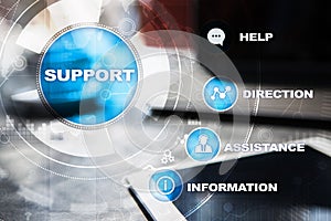 Technical support. Customer help. Business and technology concept.