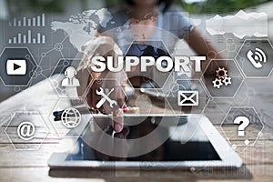 Technical support. Customer help. Business and technology concept.