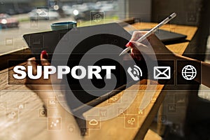 Technical support. Customer help. Business and technology concept.