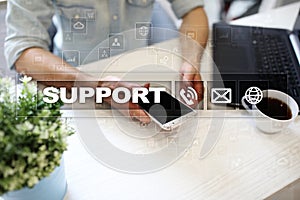 Technical support. Customer help. Business and technology concept.