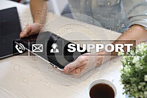 Technical support. Customer help. Business and technology concept.