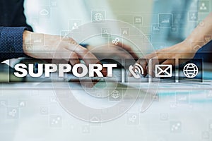 Technical support. Customer help. Business and technology concept.