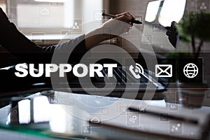 Technical support. Customer help. Business and technology concept.