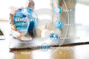 Technical support. Customer help. Business and technology concept.