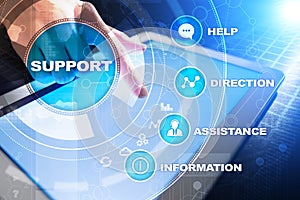 Technical support. Customer help. Business and technology concept.