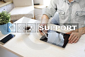 Technical support. Customer help. Business and technology concept.