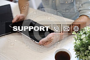 Technical support. Customer help. Business and technology concept.