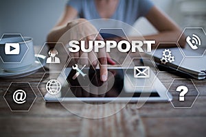 Technical support. Customer help. Business and technology concept.