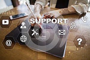 Technical support. Customer help. Business and technology concept.