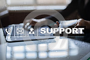 Technical support. Customer help. Business and technology concept.