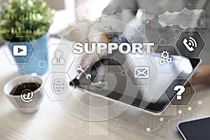 Technical support. Customer help. Business and technology concept.