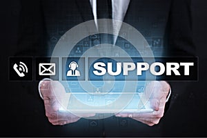 Technical support. Customer help. Business and technology concept.