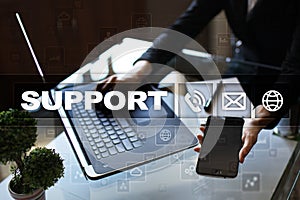 Technical support. Customer help. Business and technology concept.