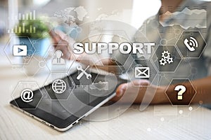 Technical support. Customer help. Business and technology concept.