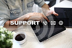 Technical support. Customer help. Business and technology concept.