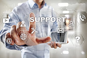 Technical support. Customer help. Business and technology concept.