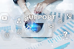 Technical support. Customer help. Business and technology concept.