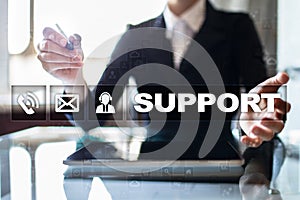 Technical support. Customer help. Business and technology concept.