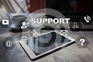 Technical support. Customer help. Business and technology concept.