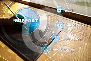 Technical support. Customer help. Business and technology concept.