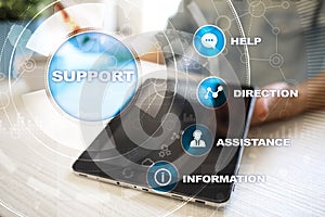 Technical support. Customer help. Business and technology concept.