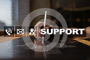 Technical support. Customer help. Business and technology concept.