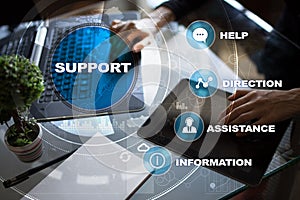 Technical support. Customer help. Business and technology concept.