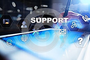 Technical support. Customer help. Business and technology concept.