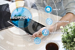 Technical support. Customer help. Business and technology concept.