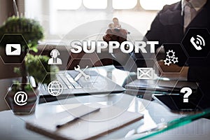 Technical support. Customer help. Business and technology concept.