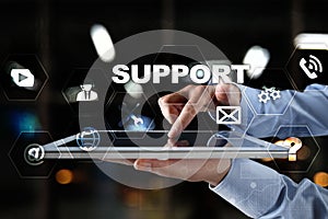 Technical support. Customer help. Business and technology concept.