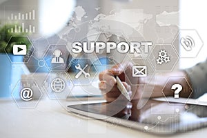 Technical support. Customer help. Business and technology concept.