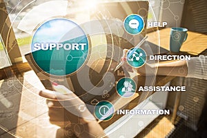 Technical support. Customer help. Business and technology concept.