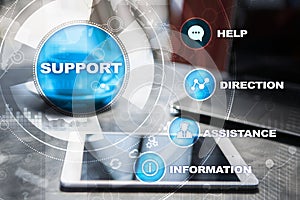 Technical support. Customer help. Business and technology concept.