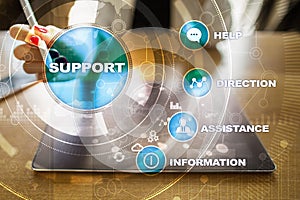 Technical support. Customer help. Business and technology concept.